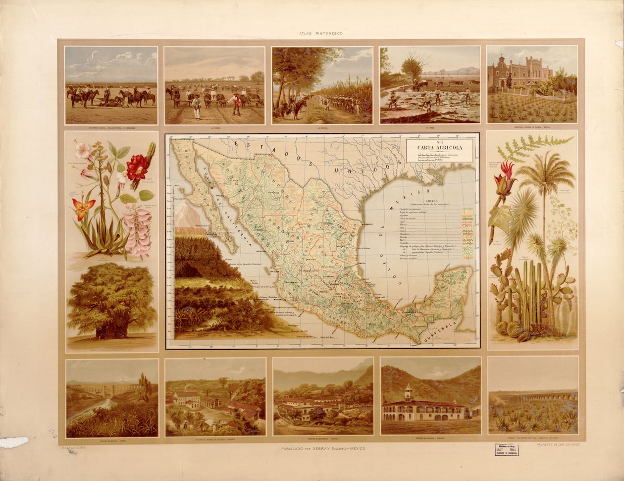 Malarski i historyczny atlas Meksykańskich Stanów Zjednoczonych. LOC 2008621671-11 autorstwa Antonio García Cubas