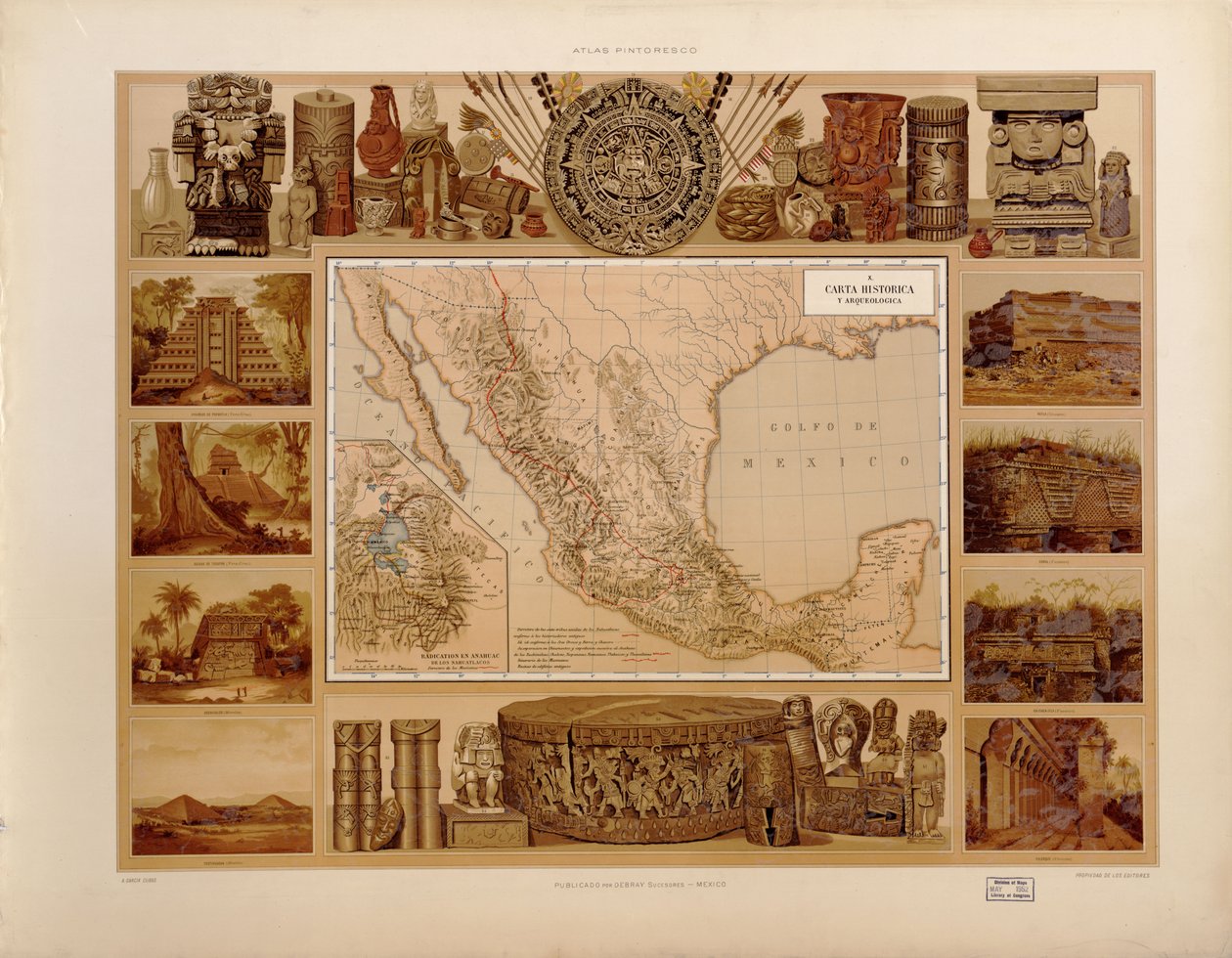 Malarski i historyczny atlas Meksykańskich Stanów Zjednoczonych. LOC 2008621671-13 autorstwa Antonio García Cubas