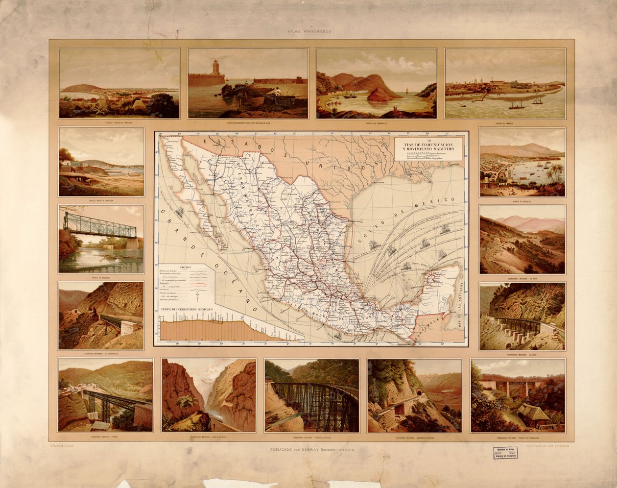 Malarski i historyczny atlas Meksykańskich Stanów Zjednoczonych. LOC 2008621671-7 autorstwa Antonio García Cubas