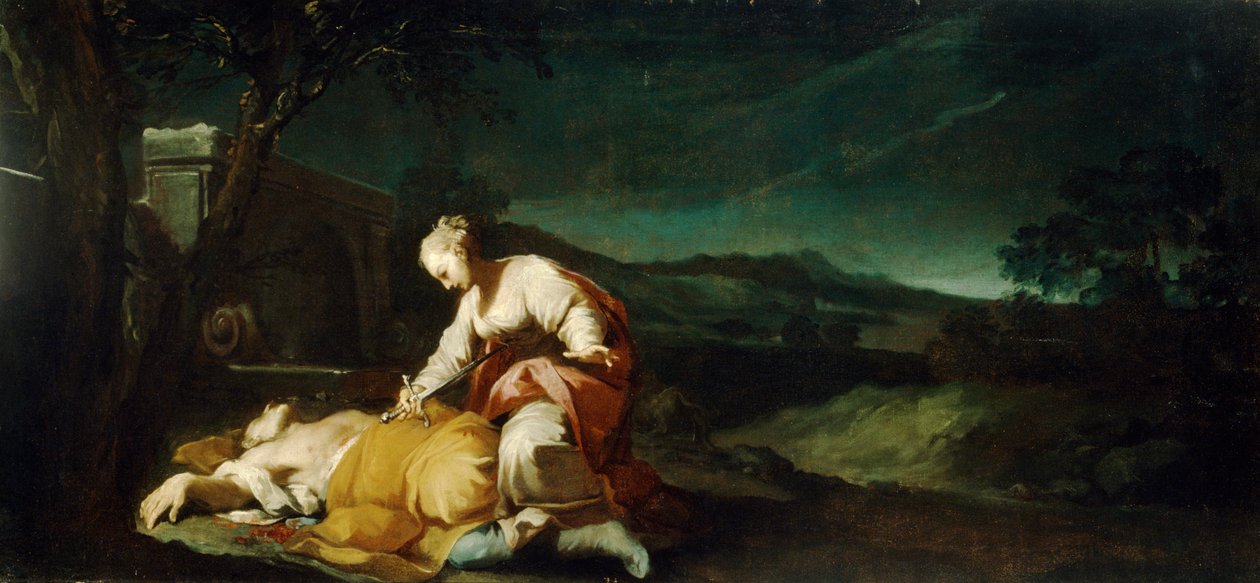 Pyramus i Thisbe, autorstwa Antonio Gionimy (1697-1732). autorstwa Antonio Gionima