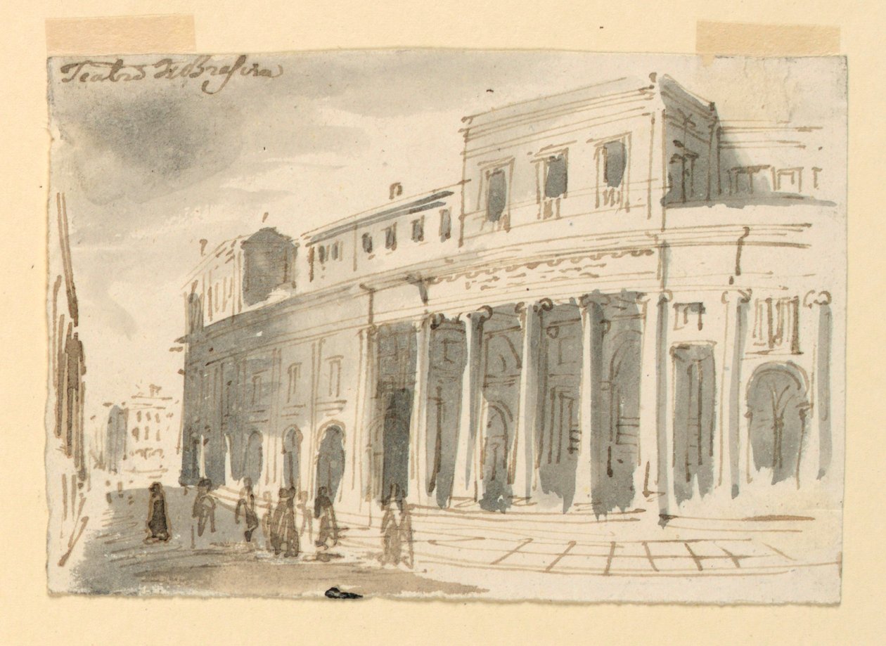 Zewnętrze, Teatr w Brescia autorstwa Antonio Giuseppe Basoli