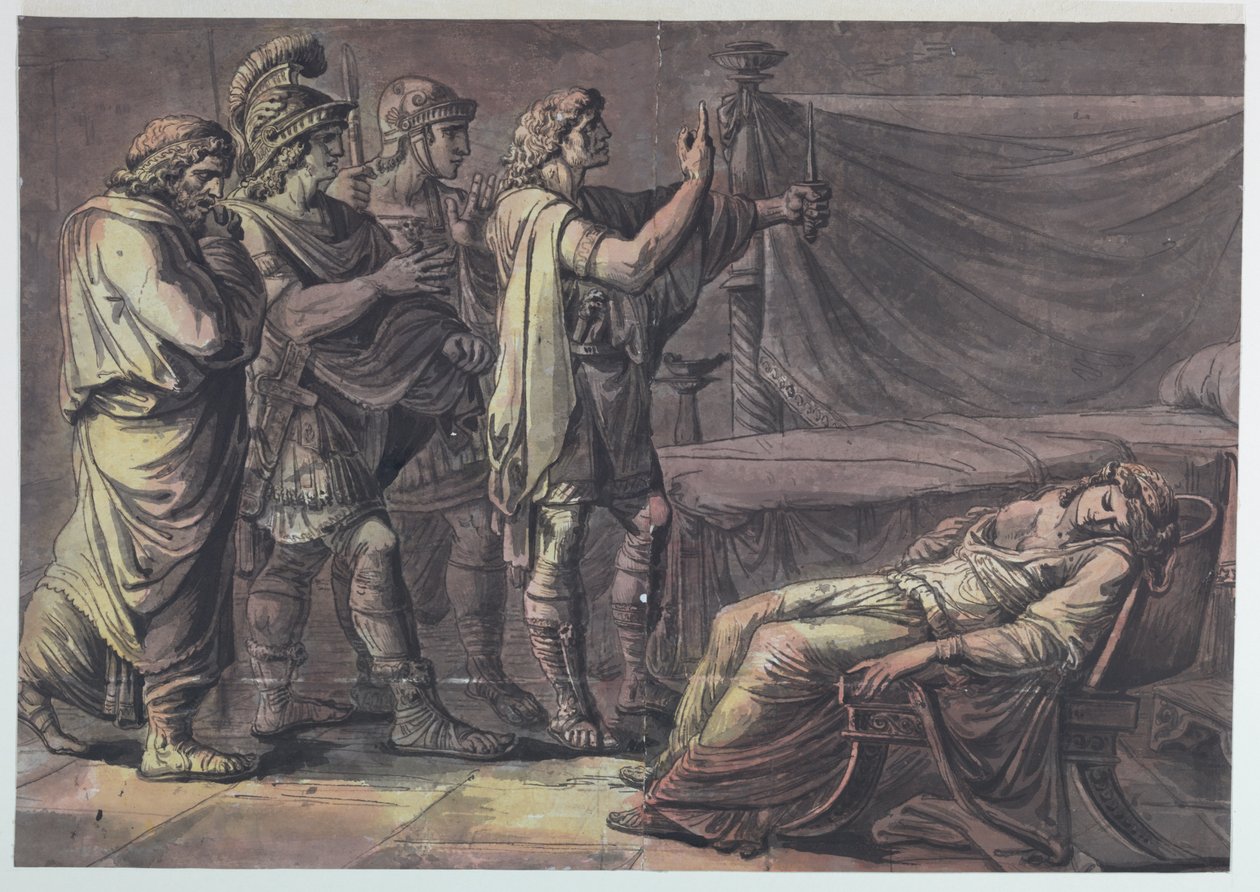 Nero odnajduje ciało swojej matki, Agrippina autorstwa Antonio Giuseppe Basoli