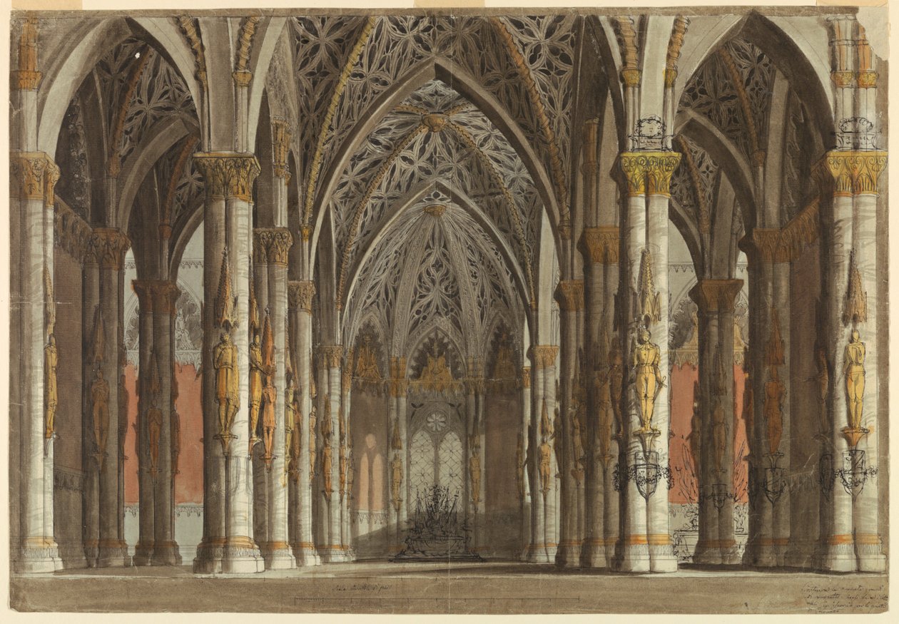 Scenografia: Sala Gotycka autorstwa Antonio Giuseppe Basoli