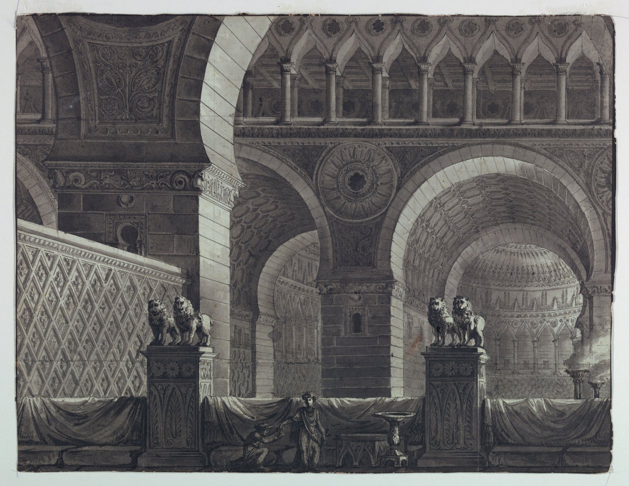 Scenografia, Wnętrze Orientalnego Budynku autorstwa Antonio Giuseppe Basoli