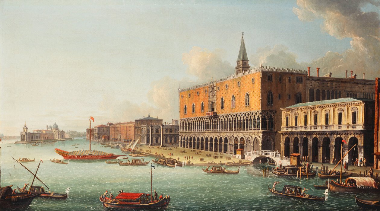 Bacino di San Marco, Wenecja, patrząc na zachód, ok. 1740 r. autorstwa Antonio Joli