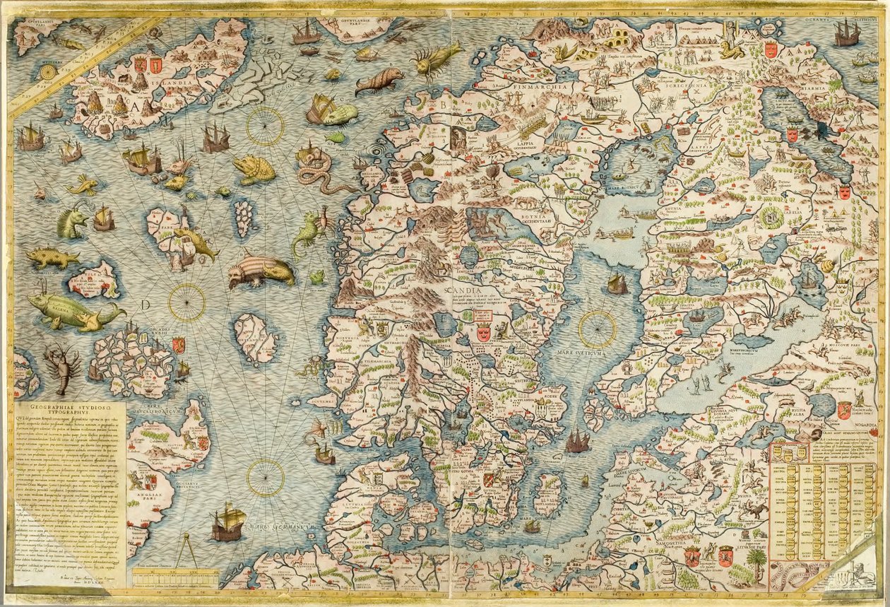 Carta Marina, oryginał autorstwa Antonio Lafreri