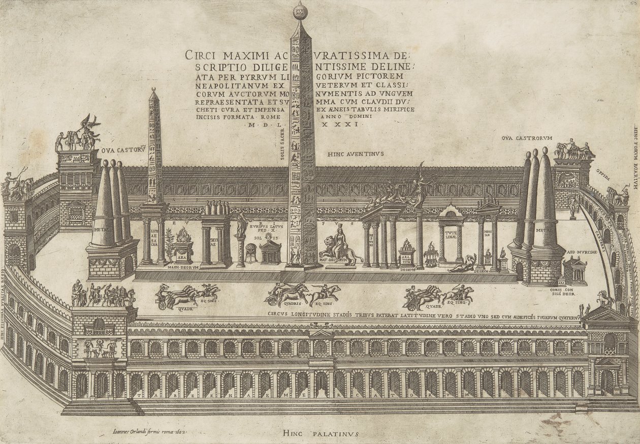 Bardzo dokładny opis Circus Maximus autorstwa Antonio Lafreri