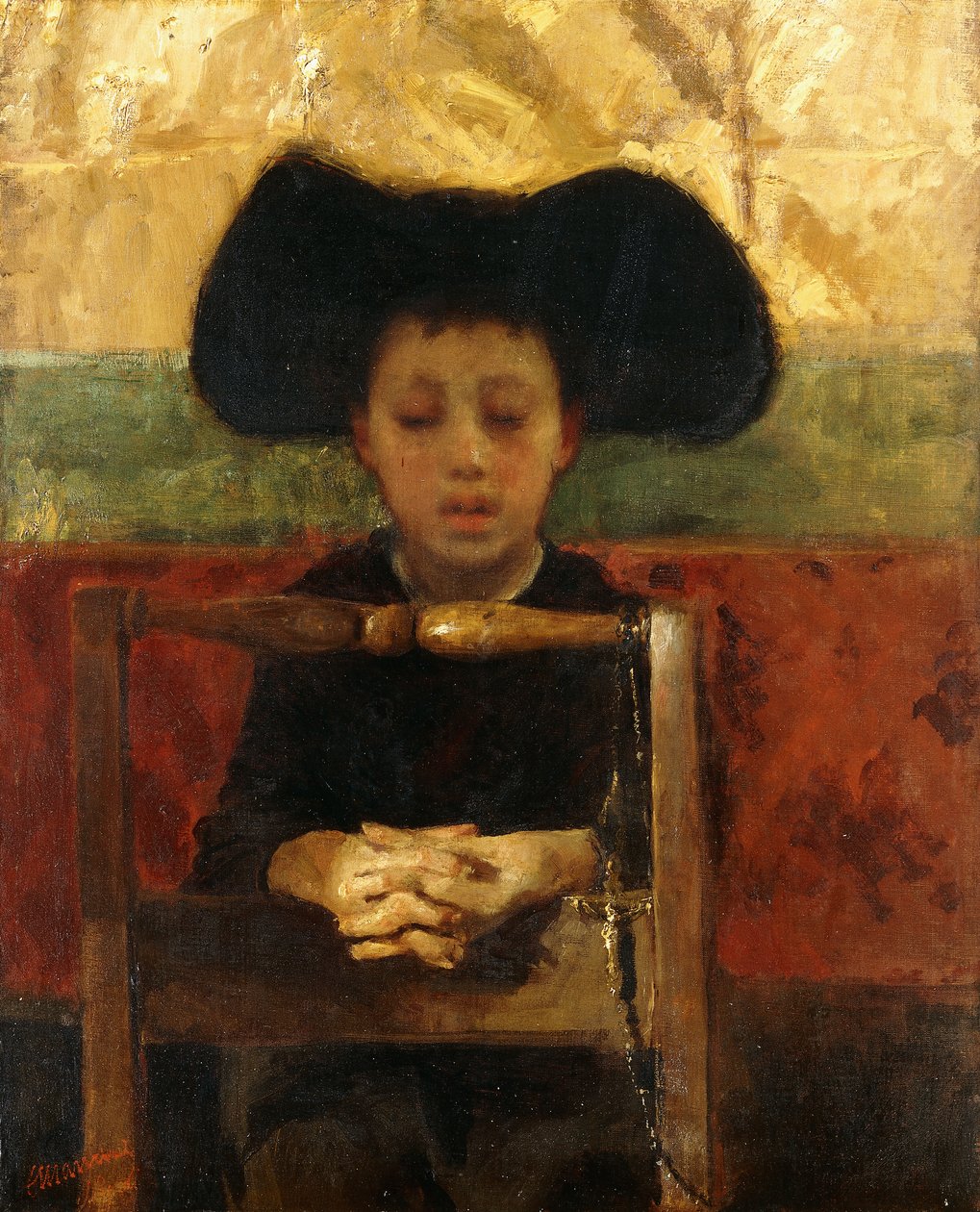 Modlący się ołtarz, ok. 1865-1875 autorstwa Antonio Mancini