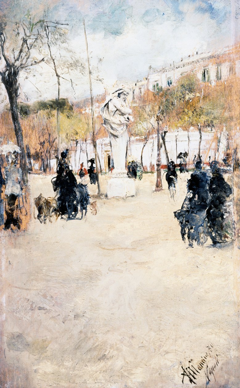Ogrody Villa Reale w Neapolu autorstwa Antonio Mancini
