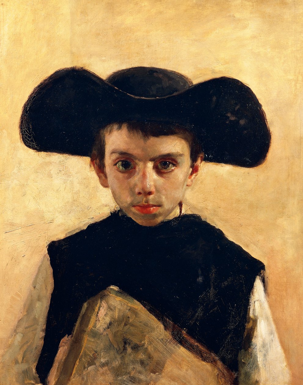 Prevetariello (mały ksiądz), Antonio Mancini (1852-1930), olej na płótnie, 66x53 cm autorstwa Antonio Mancini