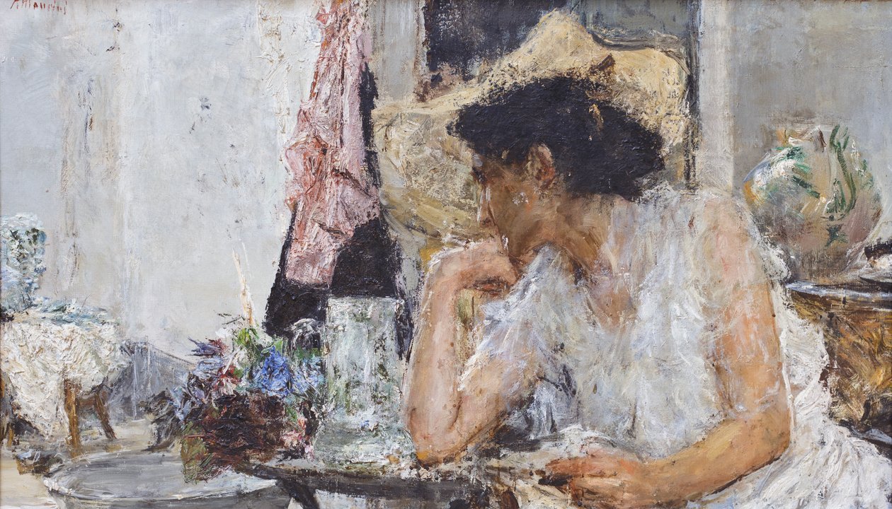 Kobieta w toalecie autorstwa Antonio Mancini