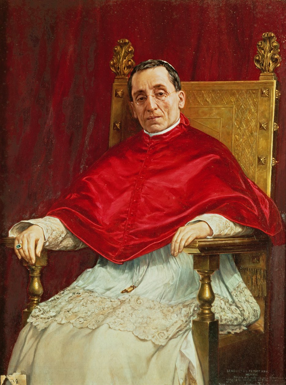 Portret papieża Benedykta XV autorstwa Antonio Maria Fabres y Costa