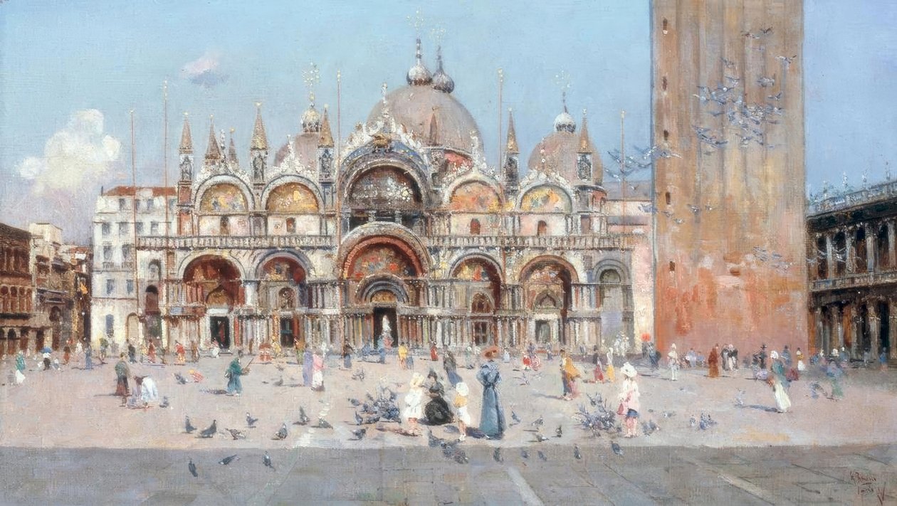 Piazza San Marco w Venedig autorstwa Antonio Maria de Reyna Manescau