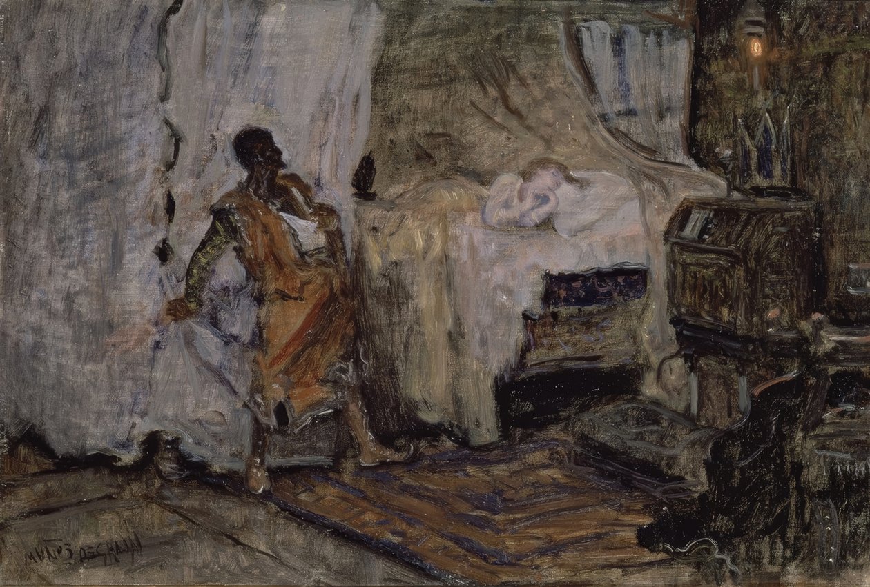 Szkic Otella i Desdemony autorstwa Antonio Munoz Degrain