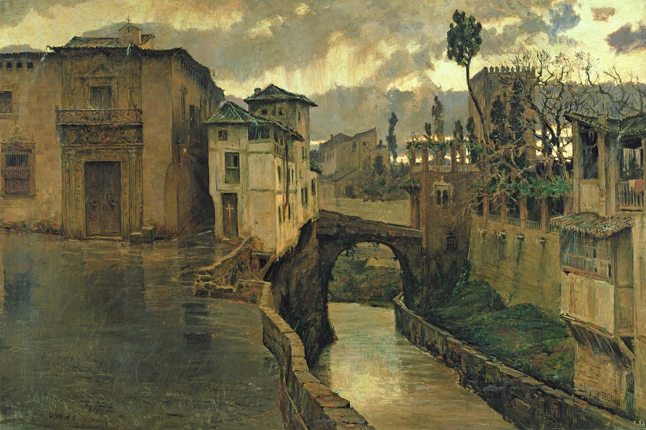 Scena uliczna w Granadzie autorstwa Antonio Munoz Degrain