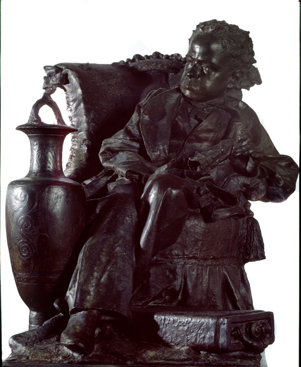 Pomnik księcia Oddone Eugenio Maria di Savoia (1846-1866) (Pomnik księcia Oddone, księcia Montferratu) Rzeźba z brązu autorstwa Antonio Orazia Quinzio (1856-1928) 1891 Wymiary 91x61x95 cm Genes, Galleria d