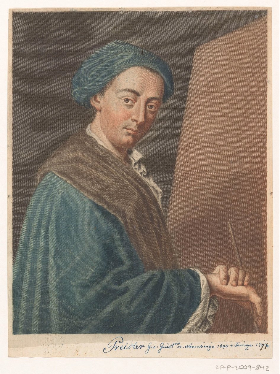 Portret artysty Johanna Justina Peisslera Portrety artystów (tytuł serii) autorstwa Antonio Pazzi