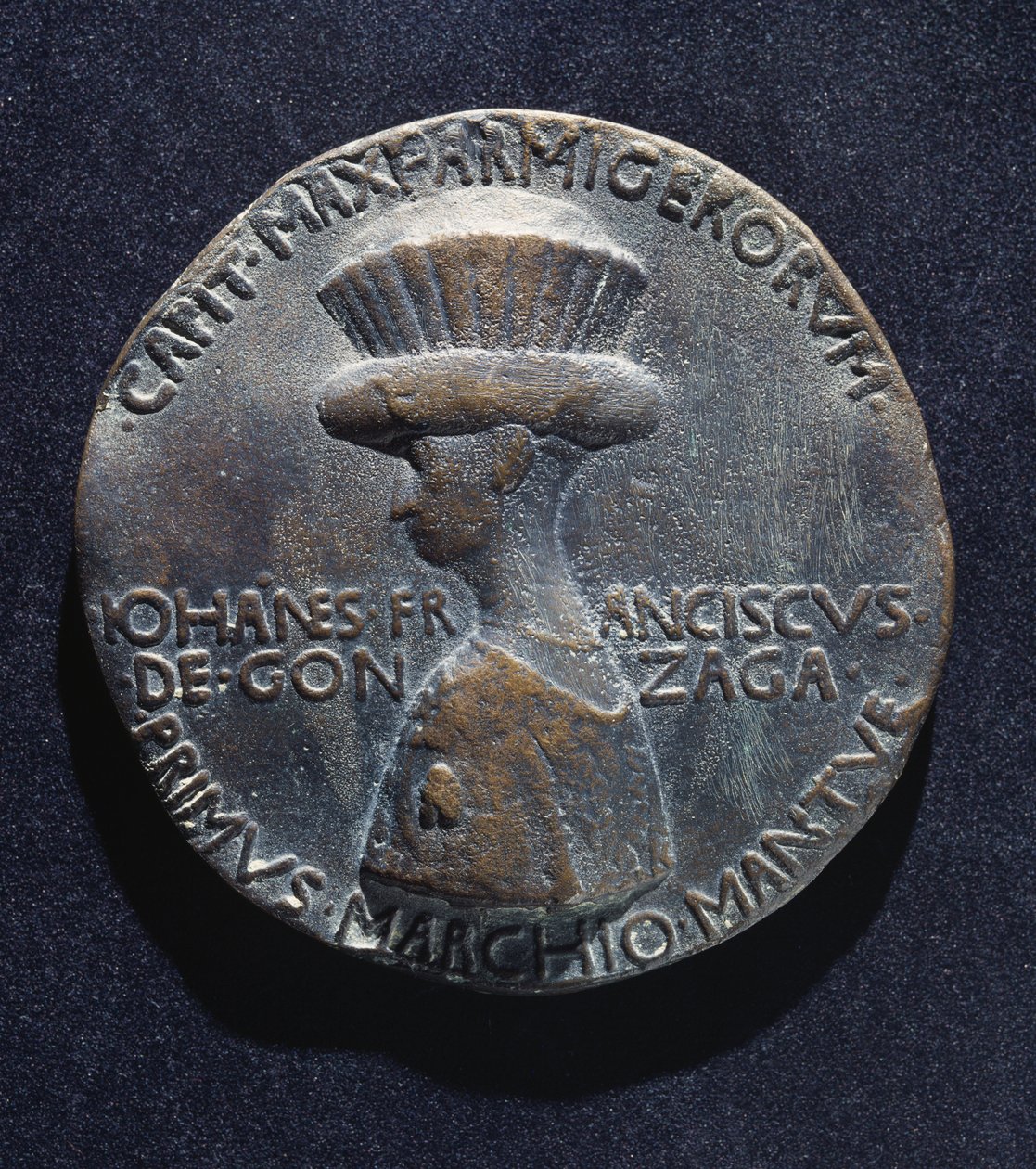 Brązowy medal Gianfrancesco Gonzagi (1395-1444), awers, proj. Antonio di Puccio Pisano, znanego jako Pisanello (ok. 1395-1455), średnica 10,20 cm autorstwa Antonio Pisanello