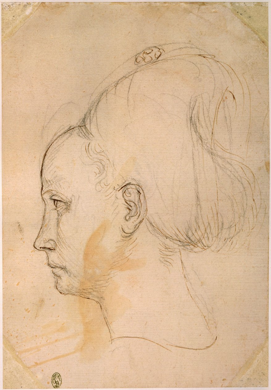Francja, Paryż, Głowa młodej kobiety autorstwa Antonio Pisanello
