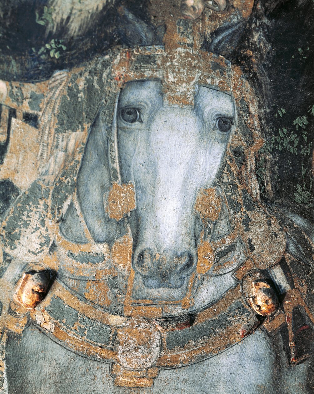 Koń w uprzęży, fragment ze św. Jerzego i księżniczki autorstwa Antonio Pisanello