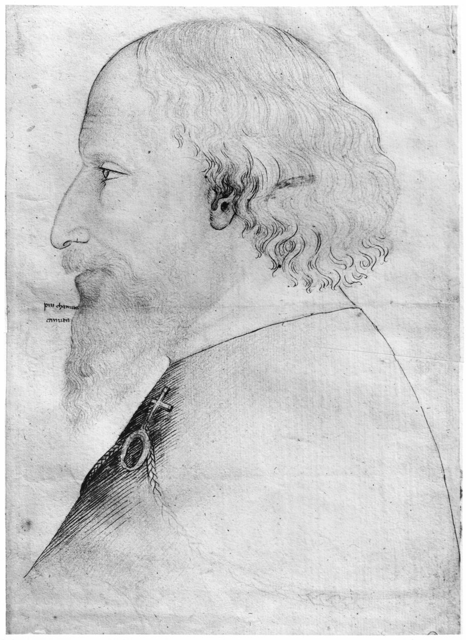 Zygmunt, cesarz rzymski, z albumu Vallardi (pióro, atrament, ołówek i czerwona kreda na papierze) autorstwa Antonio Pisanello