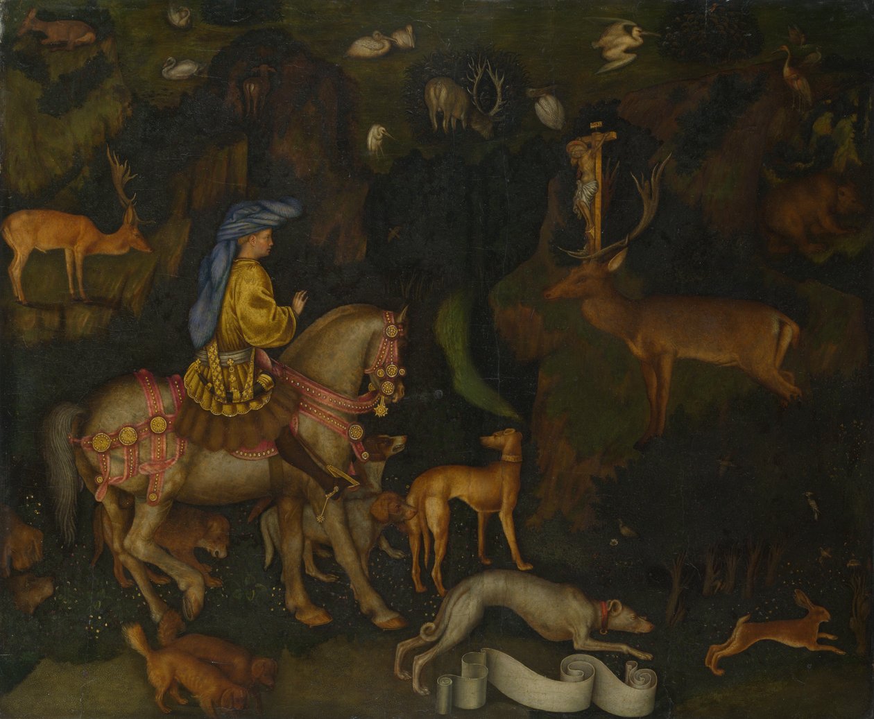 Wizja św. Eustachego, c. 1440 autorstwa Antonio Pisanello