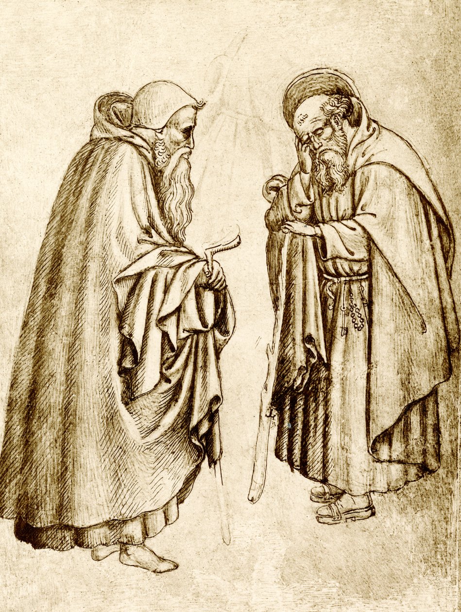 Dwóch mnichów autorstwa Antonio Pisanello