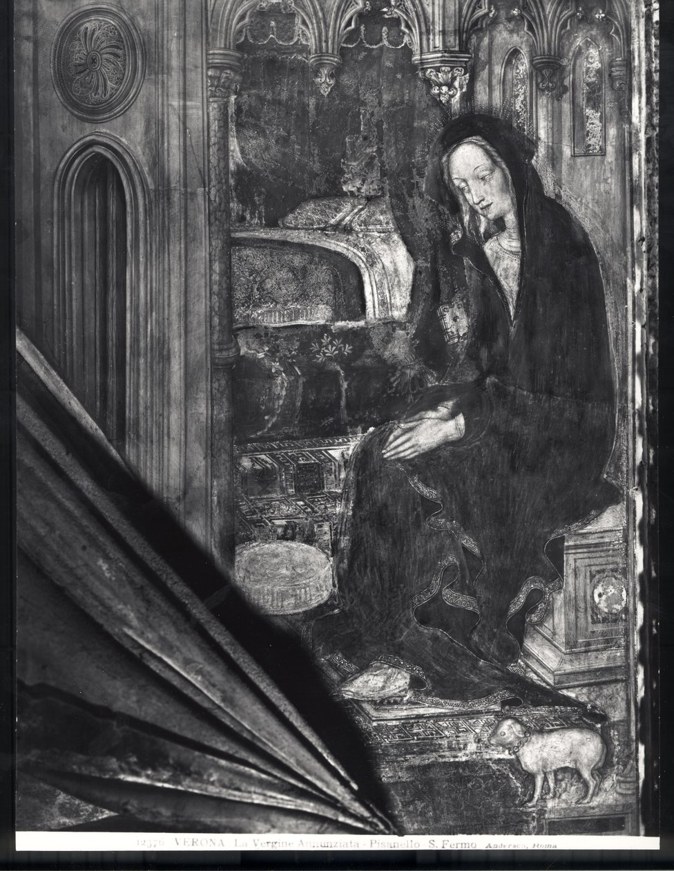 Maryja Panna, fragment Zwiastowania autorstwa Antonio Pisanello