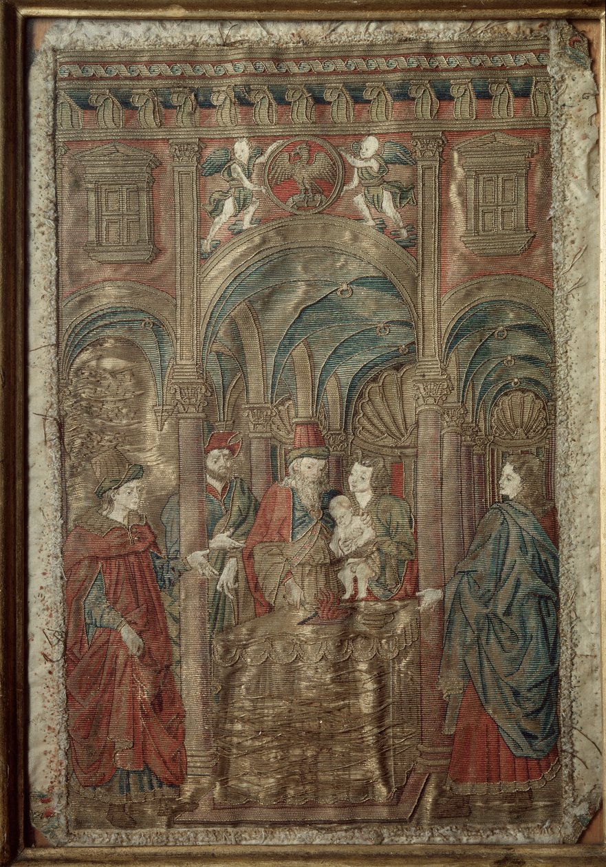 Siding jedwabno-złoty haft wg rysunku Antonio Pollaiolo (Benci lub Pollaiuolo) (ok. 1431-1498) 1466-1480 Gabinet Projektowania i Pieczęci, Uffizi, Florencja autorstwa Antonio Pollaiuolo