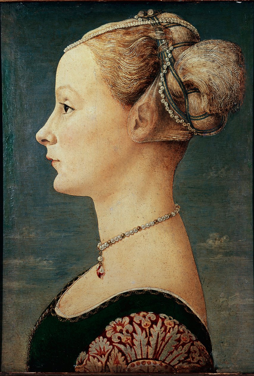 Portret młodej kobiety (Lub Portret damy). autorstwa Antonio Pollaiuolo