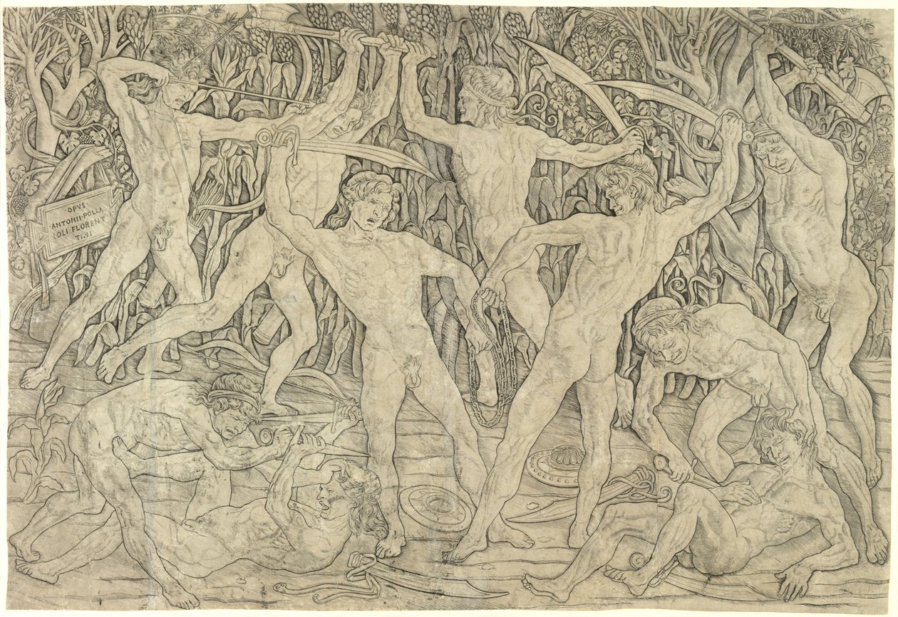 Bitwa aktów, 1470 autorstwa Antonio Pollaiuolo