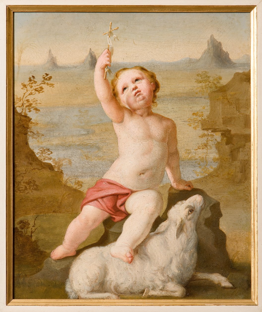 Niemowlę St. John (olej na tekturze) autorstwa Antonio Simonazzi