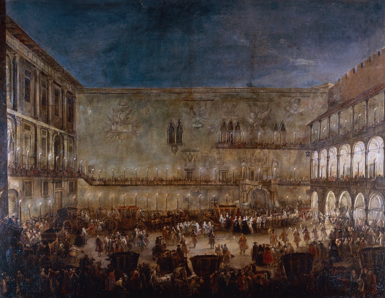 Przybycie księżniczki Amalie z Saksonii do Padwy przez Antonio Stoma (ok. 1688-1734) autorstwa Antonio Stom
