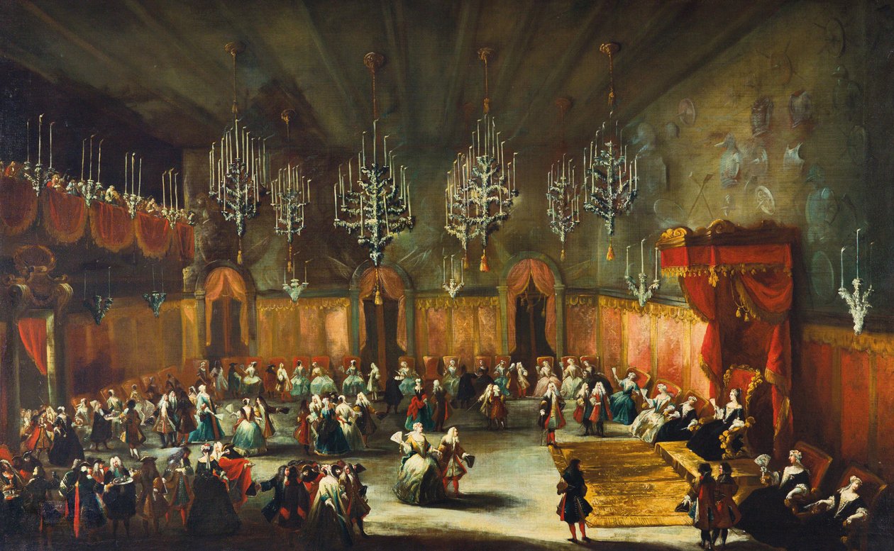 Bal ku czci Anny Marii Luizy de Medici, Elektorki Palatynatu, ca. 1718-1719. autorstwa Antonio Stom