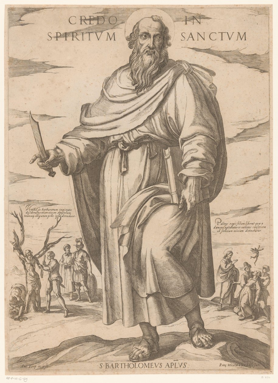św. Bartłomieja Wierzę w Ducha Świętego (tytuł na przedmiocie) Chrystus, Maryja i apostoł (tytuł serii) autorstwa Antonio Tempesta