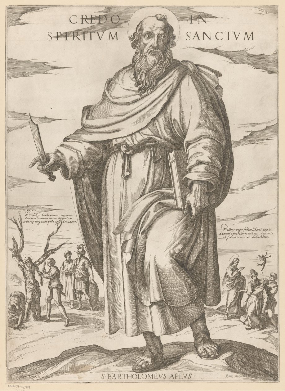 św. Bartłomieja Wierzę w Ducha Świętego (tytuł na przedmiocie) Chrystus, Maryja i apostoł (tytuł serii) autorstwa Antonio Tempesta