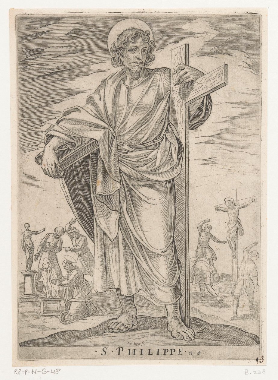 Św. Filip S. Philippe (tytuł na obiekcie) Chrystus, Maryja i Apostołowie (tytuł serii) autorstwa Antonio Tempesta