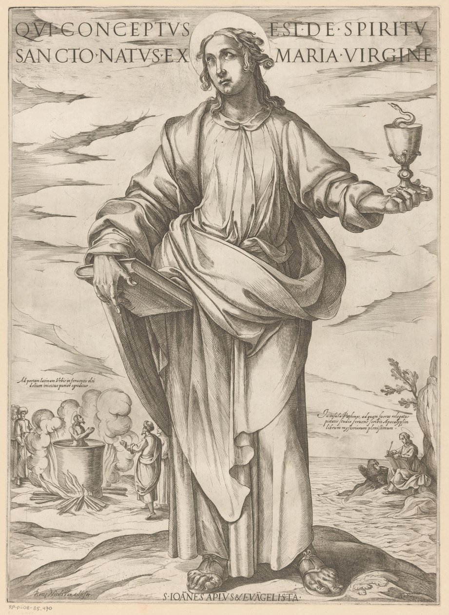 św. Jana Kto został poczęty z Ducha Świętego, zrodzony z Dziewicy Maryi (tytuł na przedmiocie) Chrystus, Maryja i apostoł (tytuł serii) autorstwa Antonio Tempesta
