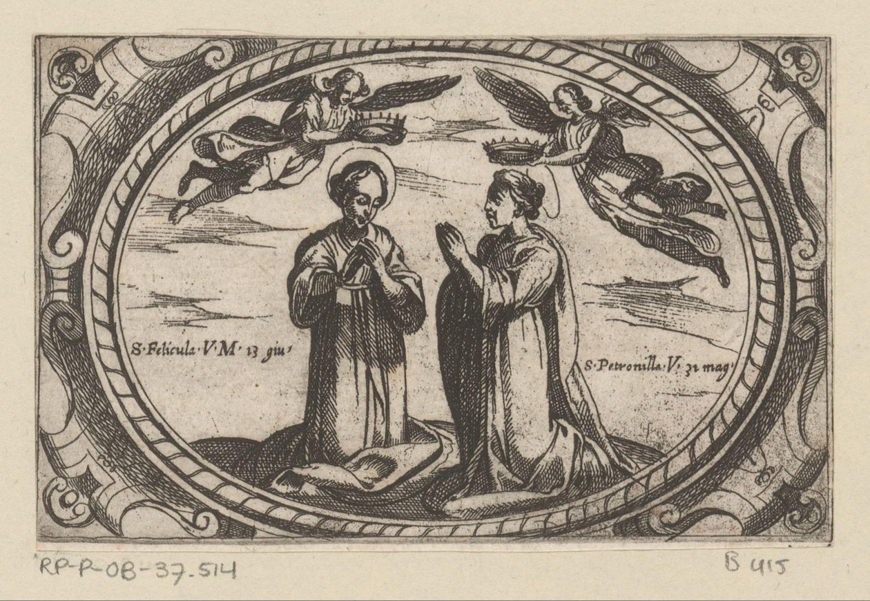 H. Felicula w H. Petronilla Romańska martelaressen (tytuł serii) Imagini di many virgini Rom nel martyrio (tytuł serii) autorstwa Antonio Tempesta