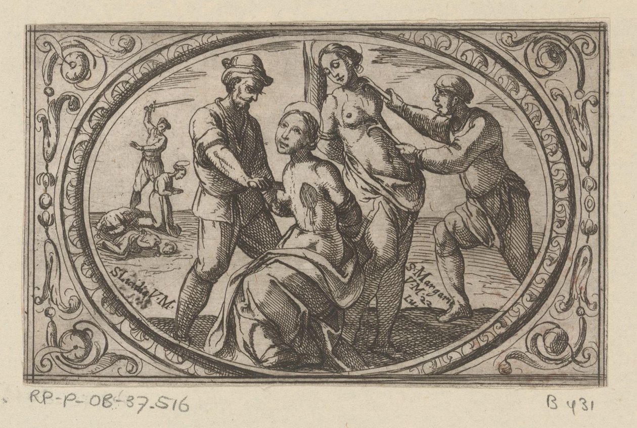 H. Licidia w H. Margarita Romeinse martelaressen (tytuł serii) Imagini di moltes vergini Rom w męczeństwie (tytuł serii) autorstwa Antonio Tempesta