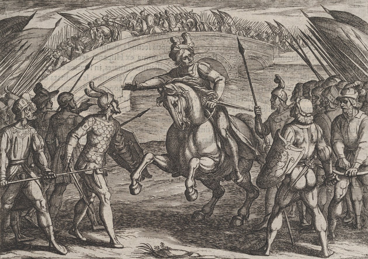 Tablica 22: Cywilis oddziela wojska niemieckie i holenderskie, od Wojny Rzymian przeciw t..., 1611. autorstwa Antonio Tempesta