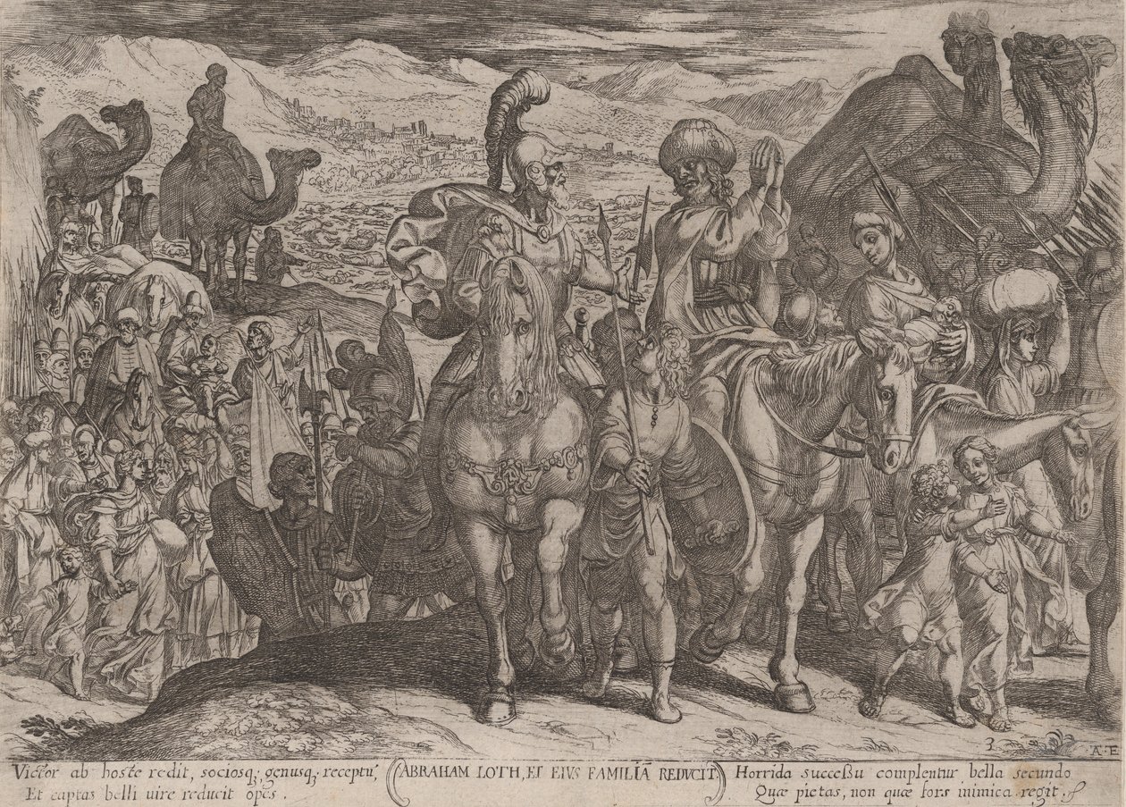 Ilustracja 3: Abraham zabiera Lota i jego rodzinę do swojej ziemi, z 
