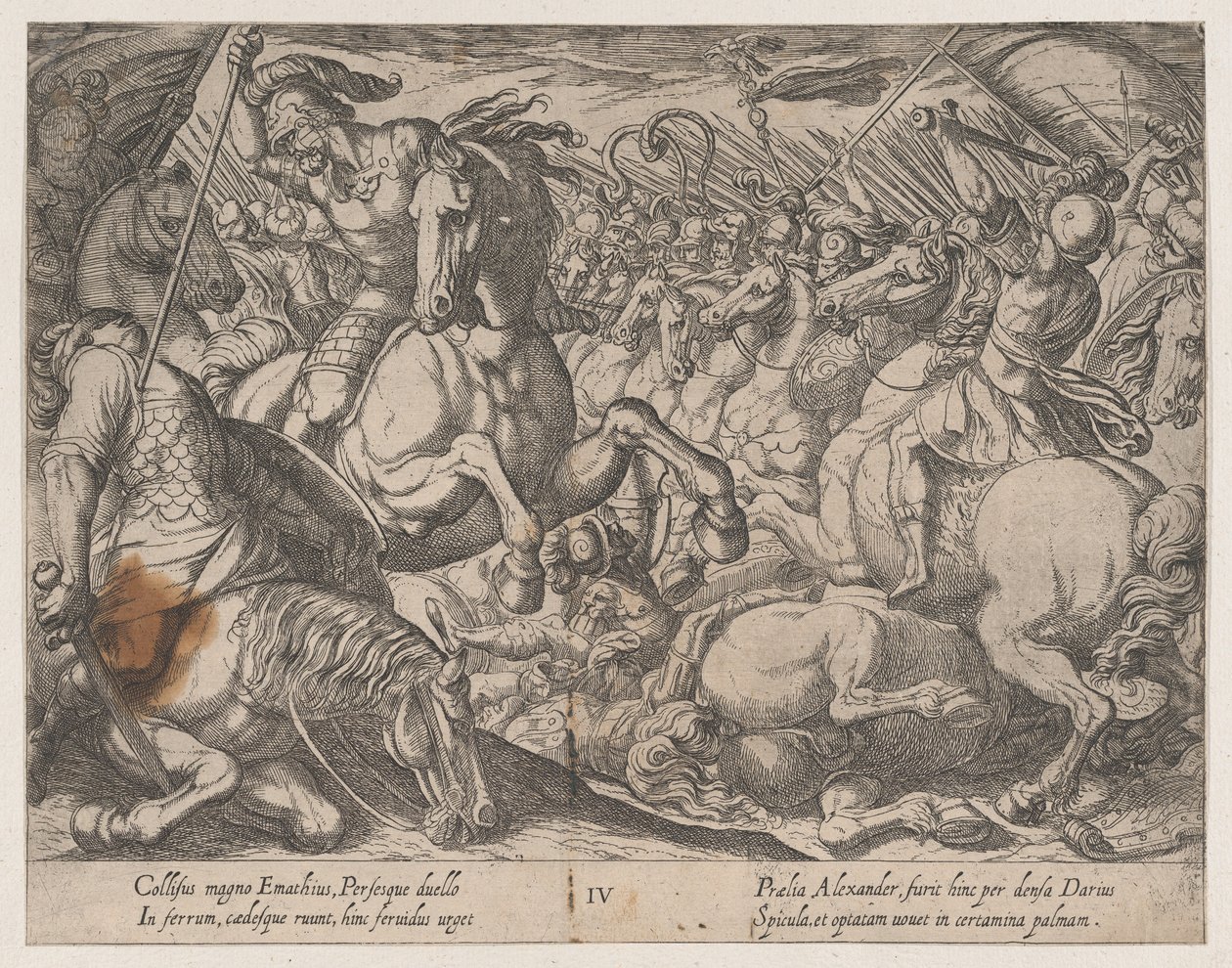 Ilustracja 4: Aleksander walczący z Persami, z Czynów Aleksandra Wielkiego, 1608. autorstwa Antonio Tempesta