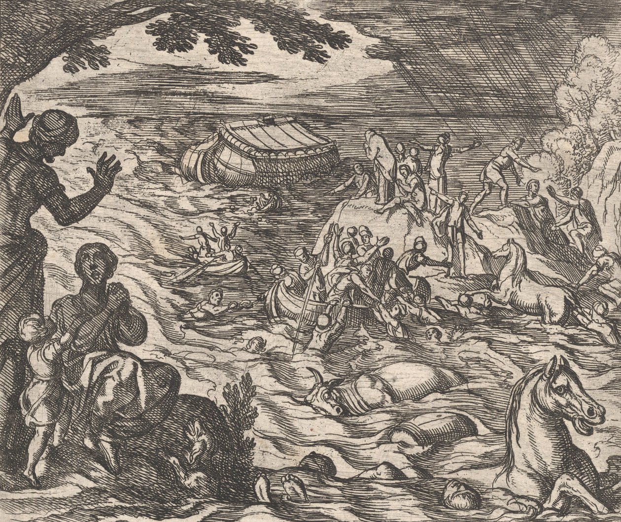 Tablica 7: Rozlew powodziowy, z „Metamorfoz” Owidiusza, 1606. autorstwa Antonio Tempesta