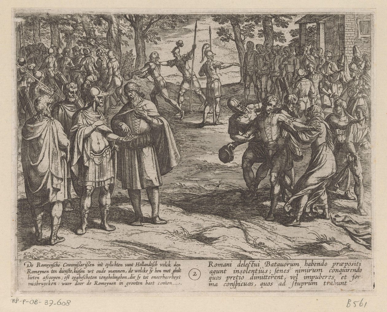 Rzymianie kupują młodych Holendrów od starszych Holendrów Wojny batawskie przeciwko Rzymianom (tytuł serii) Batavorum cum Romanis Bellum (tytuł serii) autorstwa Antonio Tempesta