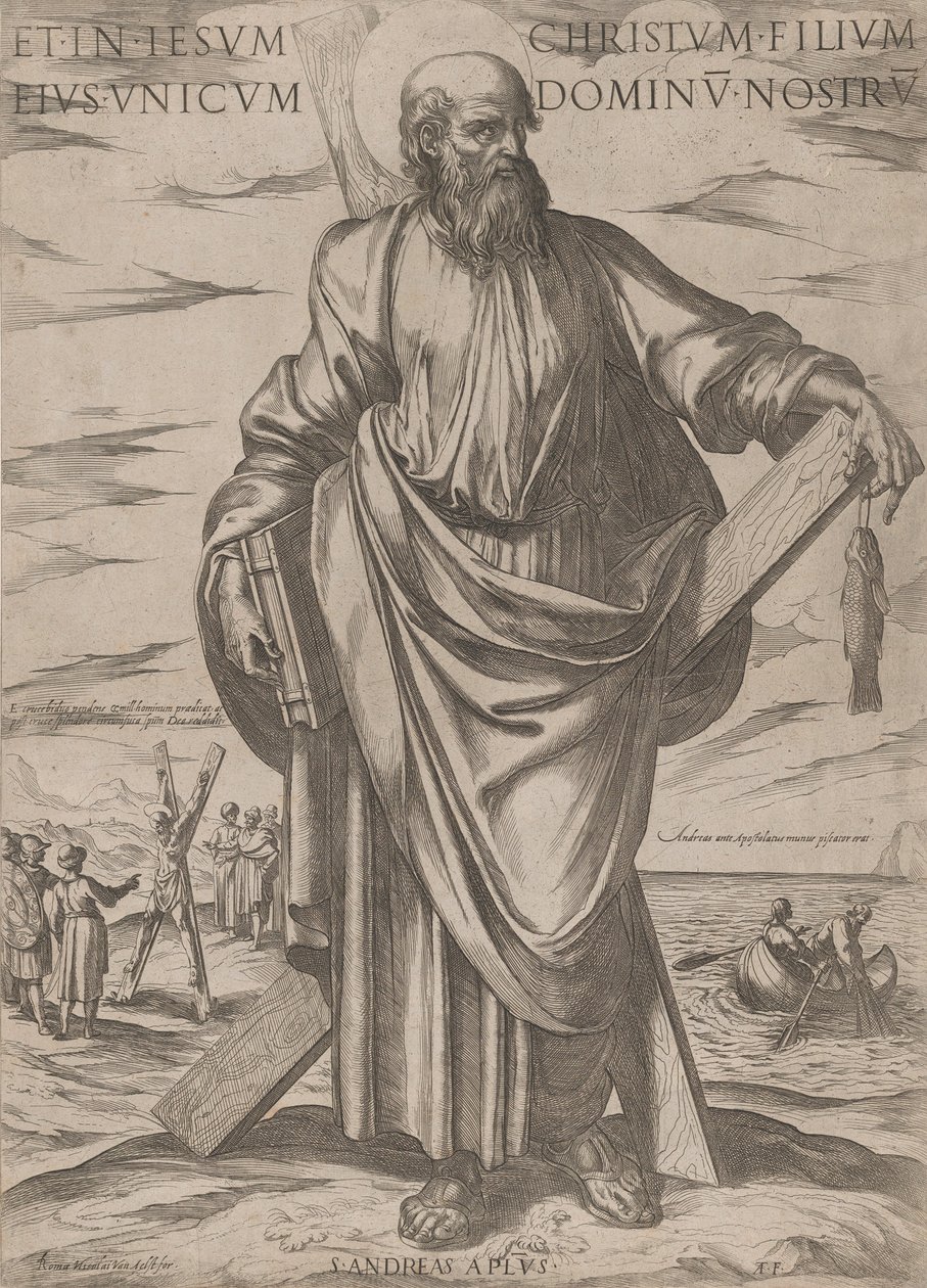 Św. Andrzej, z „Chrystus, Maryja i Apostołowie”, ca. 1590-ok. 1610. autorstwa Antonio Tempesta