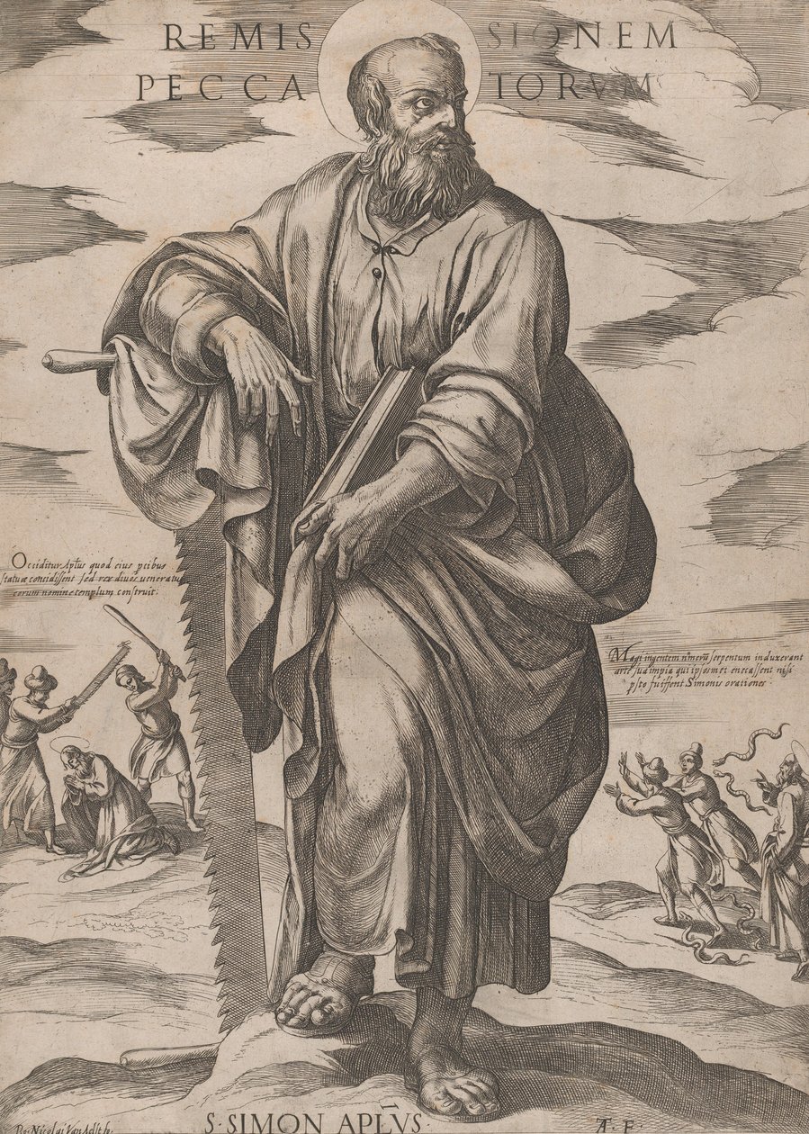 Św. Szymon, z „Chrystus, Maryja i Apostołowie”, ca. 1590-ok. 1610. autorstwa Antonio Tempesta