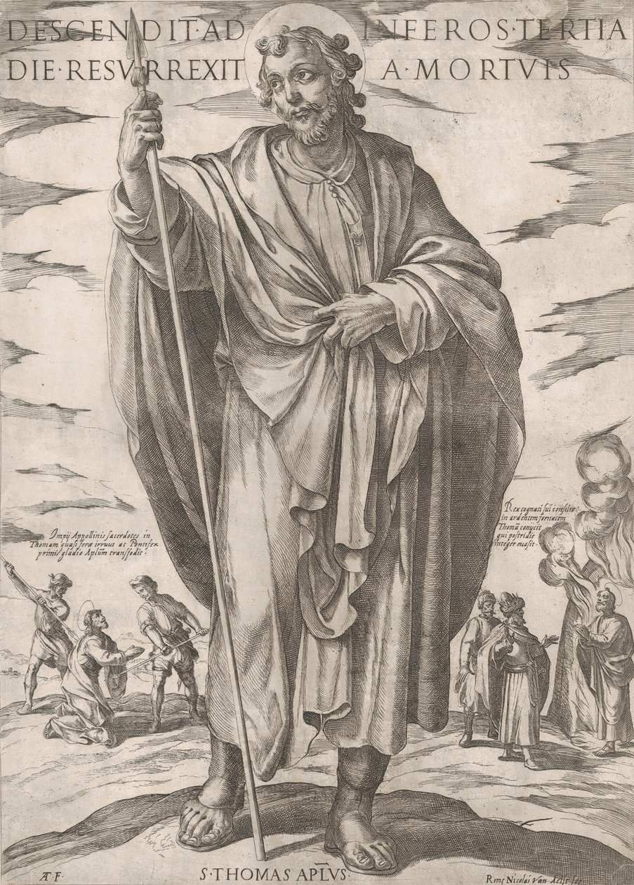 Św. Tomasz z „Chrystusa, Marii i Apostołów”, koniec XVI wieku. autorstwa Antonio Tempesta