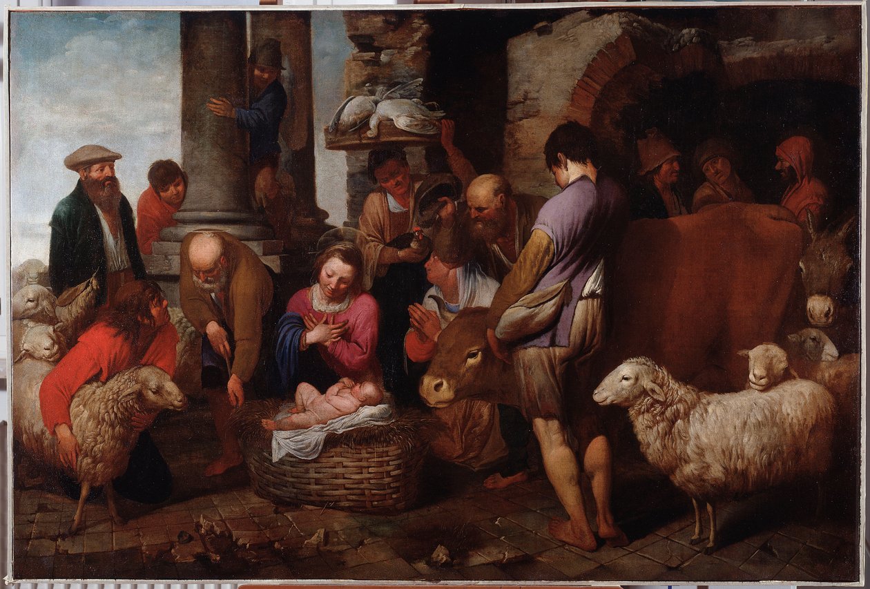 Adoracja Trzech Króli Obraz Antonio Travi (1608-1665) XVII-wieczne Genes Musei di Strada Nuova (dawniej Palazzo Bianco) autorstwa Antonio Travi