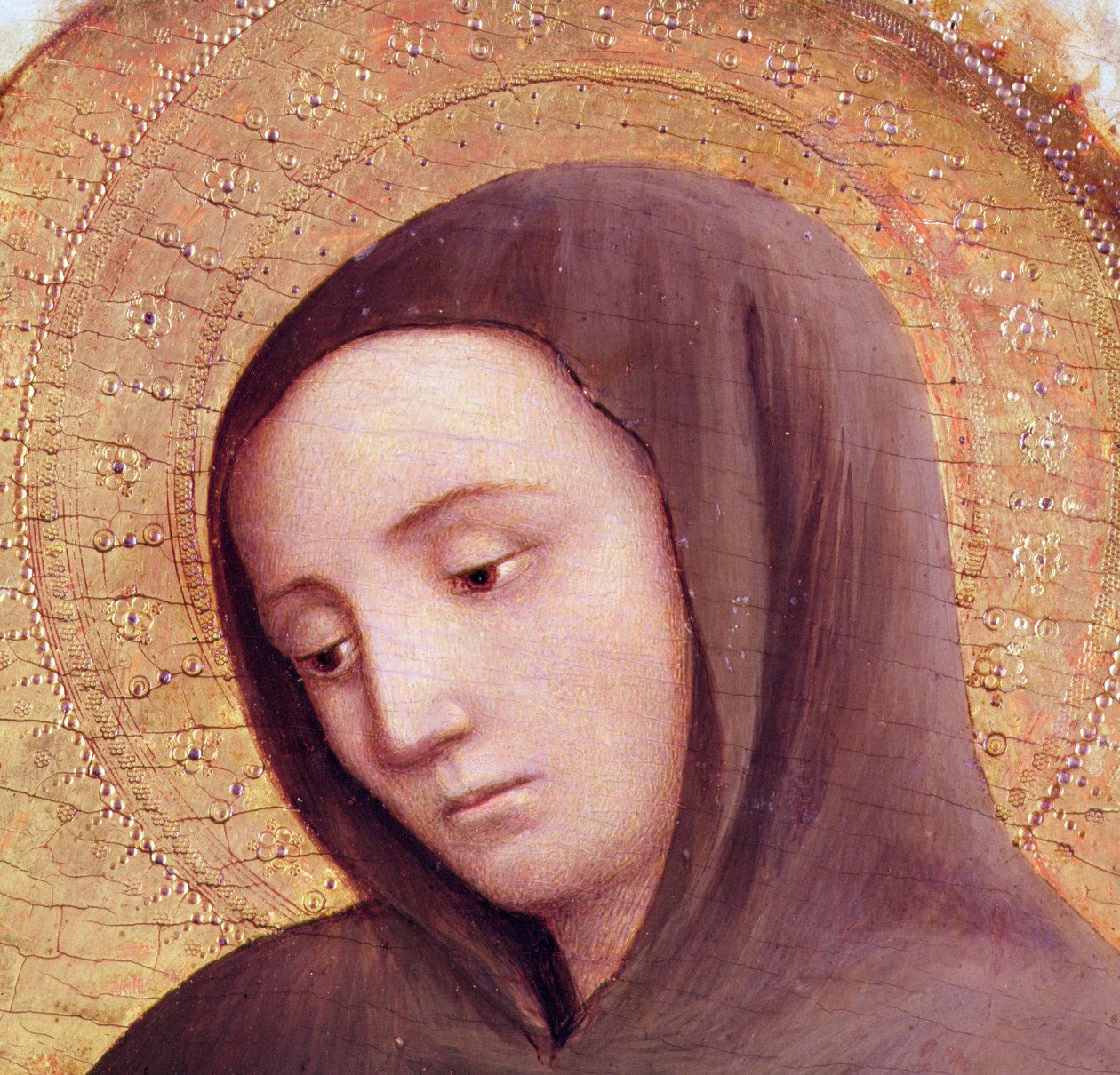 Głowa świętego z ołtarza św Hieronima, 1441 (tempera na desce) (szczegół) autorstwa Antonio Vivarini
